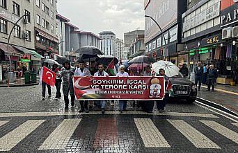 Rize'de sağlık çalışanları “sessiz yürüyüş“le İsrail'i protesto etti