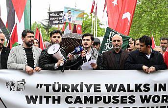 Trabzon'da üniversite öğrencileri İsrail'in Gazze'ye yönelik saldırılarını protesto etti