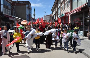 Gümüşhane'de İsrail'in Filistin'e yönelik saldırıları protesto edildi