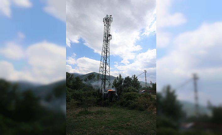 Tokat'ta baz istasyonu trafosunda çıkan yangın hasara neden oldu