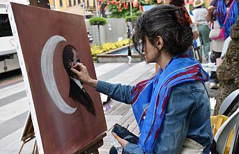 Trabzon'da bir araya gelen 14 ülkenin sanatçıları barışın resmini yaptı