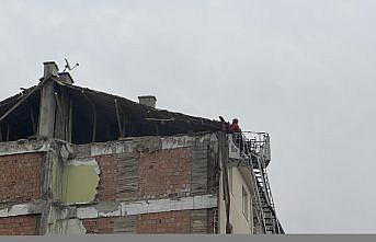 Çorum'da patlamada hasar gören binanın yıkımı tamamlandı