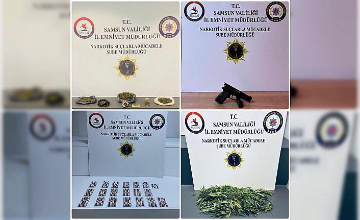 Samsun'da uyuşturucu ve silah operasyonunda 8 zanlı yakalandı