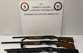 Samsun'da 3 ruhsatsız av tüfeği ele geçirildi