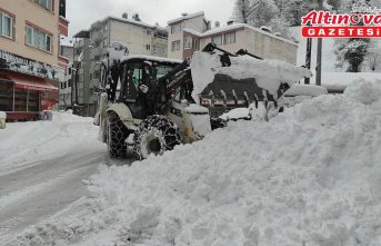 Yağlıdere ve Espiye'de karla mücadele çalışmaları sürüyor
