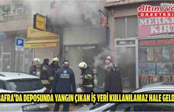 Bafra'da de­po­sun­da yan­gın çıkan iş yeri kul­la­nı­la­maz hale geldi