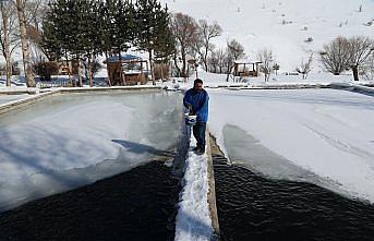 En lezzetli alabalık için dondurucu soğukta mesai