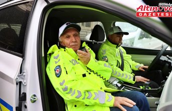 Samsun'da huzurevi sakininin trafik polisi olma hayali gerçekleştirildi