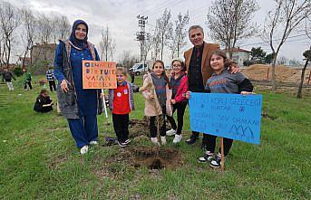 Suluova’da öğrenciler 100 fidanı toprakla buluşturdu