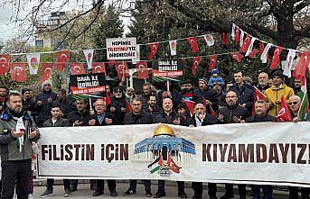 Çankırı ve Kastamonu'da İsrail'in Gazze'ye yönelik saldırıları protesto edildi