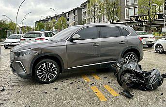 Düzce'de motosikletle cipin çarpıştığı kaza araç kamerasında