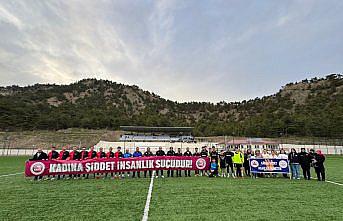 Hanönü'de kurumlar arası futbol maçında kadına şiddete dikkat çekildi