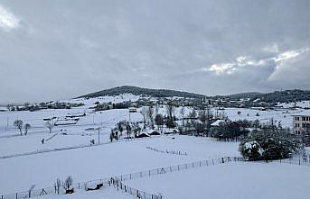 Safranbolu'da tarihi konaklar kar yağışının ardından dronla görüntülendi