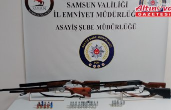 Samsun'da düzenlenen operasyonda 4 ruhsatsız tüfek ele geçirildi
