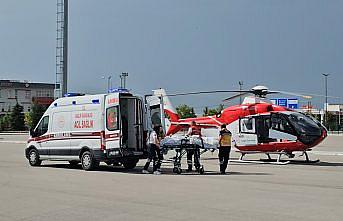 Ambulans helikopter 16 yaşındaki çocuk için havalandı