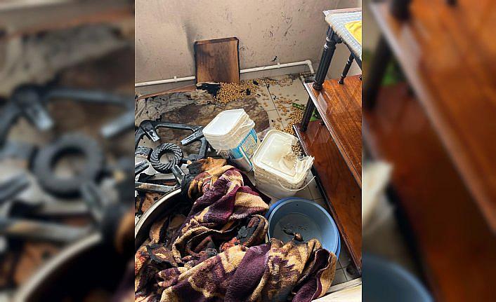 Bolu'da balkonda yakılan piknik tüpü yangına neden oldu