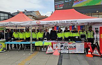 Çorum'da çocuklara trafik kuralları anlatıldı