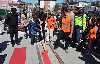 Havza Kaymakamı Ayvat öğrencilerle yaya geçidi boyadı