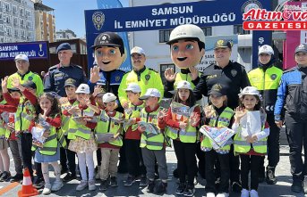 Samsun'da çocuklara trafik eğitimi verildi