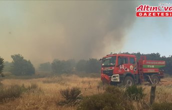 Çanakkale'de tarım arazisinden ormanlık alana sıçrayan yangına müdahale ediliyor
