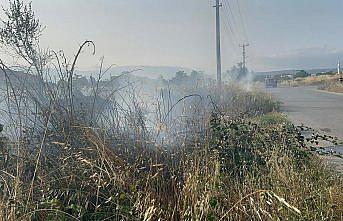 Düzce'de çıkan yangında 5 dönümlük otluk alan yandı