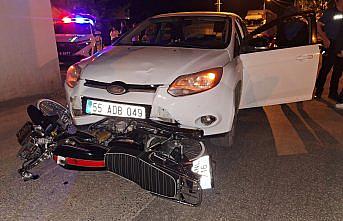Bafra'da otomobille çarpışan motosikletin sürücüsü yaralandı