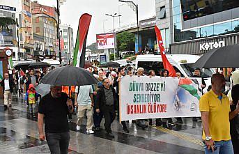 Trabzon'da Filistin'e destek yürüyüşü düzenlendi