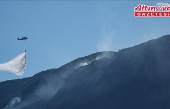 İzmir'in Buca ilçesinde çıkan orman yangınına müdahale ediliyor
