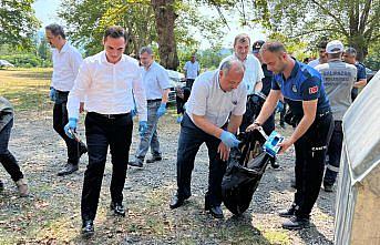 Salıpazarı'nda yangın riskine karşı piknik alanında temizlik seferberliği