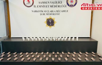 Samsun'da 5 bin 600 sentetik ecza hapı ele geçirildi