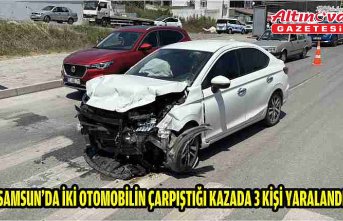 Samsun'da iki otomobilin çarpıştığı kazada 3 kişi yaralandı