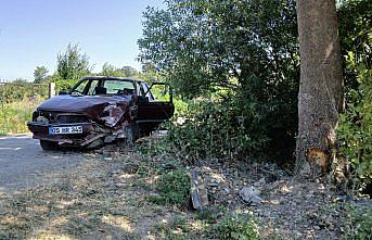 Amasya'da ağaca çarpan otomobildeki 2 kişi yaralandı
