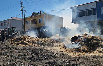 Amasya'da çıkan yangında 20 ton saman yandı