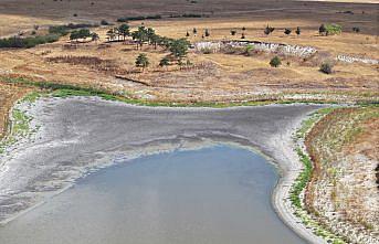 Edirne'deki Demirhanlı Göleti'nin suyu kuraklık nedeniyle tükenmek üzere