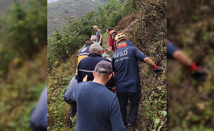 Giresun'da uçurumdan düşen kişi hastanede tedavi altına alındı