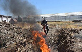 Gümüşhane'de iş kazalarında yangın söndürme tatbikatı yapıldı