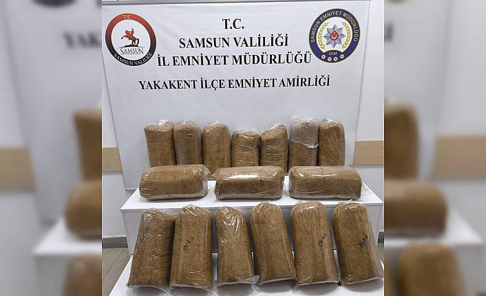 Samsun'da 80 kilogram kaçak tütün ele geçirildi