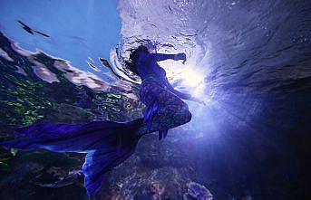 Trabzon Akvaryum'da “deniz kızı“ gösterisi yapıldı