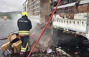 Bolu'da tırda çıkan yangın söndürüldü
