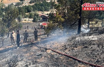 Gümüşhane'deki örtü yangını söndürüldü