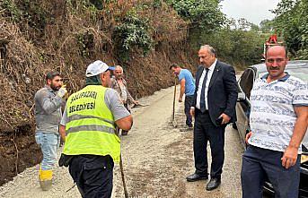Salıpazarı Belediye Başkanı Karaca, yol çalışmalarını yerinde inceledi