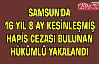 Samsun'da 16 yıl 8 ay kesinleşmiş hapis cezası bulunan hükümlü yakalandı