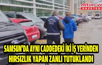 Samsun'da aynı caddedeki iki iş yerinden hırsızlık yapan zanlı tutuklandı