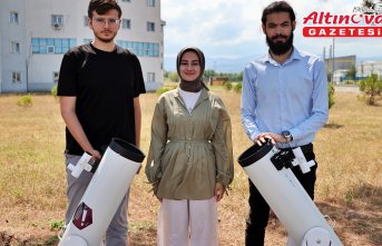 Samsun Üniversitesi öğrencileri yaptıkları teleskopla gökyüzünü gözlemledi