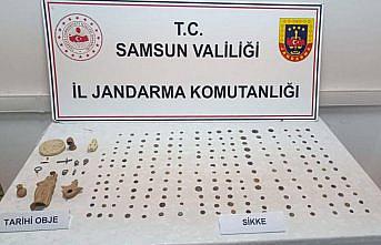 Samsun'da 201 sikke ve 17 tarihi obje ele geçirildi