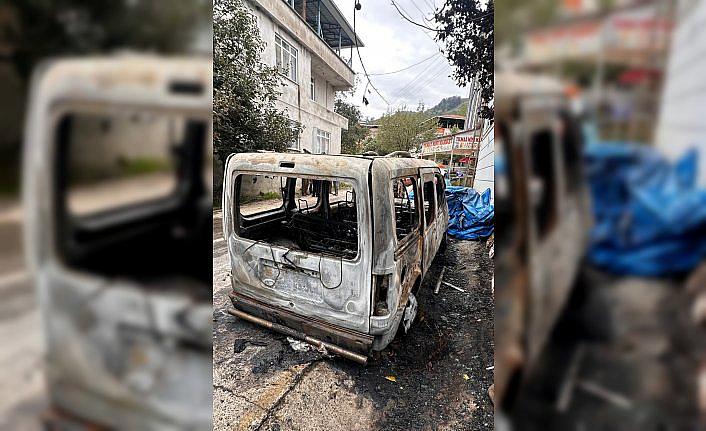 Samsun'da şehit babasına ait araç kundaklandı