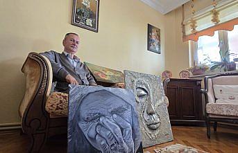 Emekli torna ustası merak sardığı resme tutkuyla bağlandı