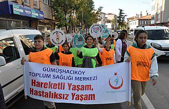Gümüşhacıköy'de öğrenciler sağlık için adım attı