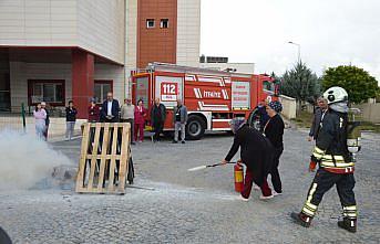 Havza Devlet Hastanesinde yangın tatbikatı yapıldı