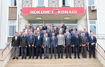 Pazar'da muhtarlar Kaymakam ve Belediye Başkanını ziyaret etti